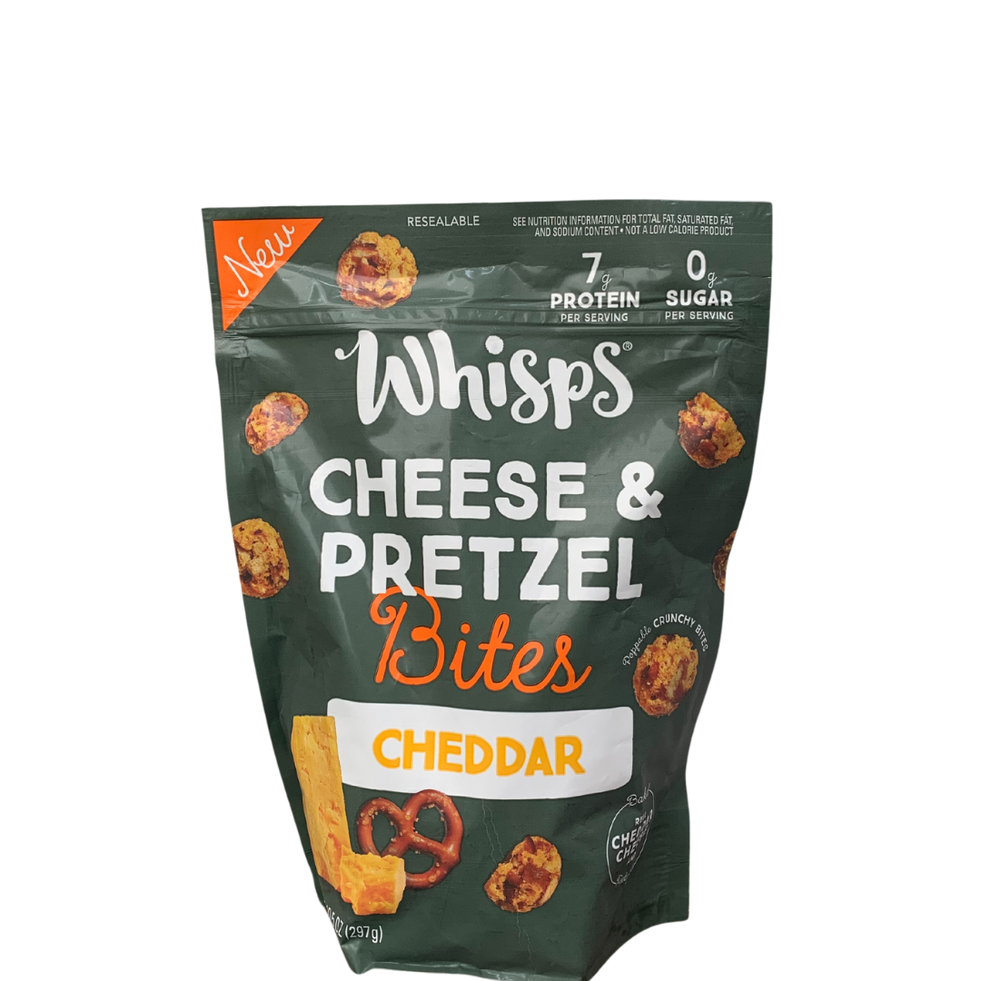 WHISPS CHEESE & PRETZEL BITES CHEDDAR 10.5OZ The Gourmet Grocer