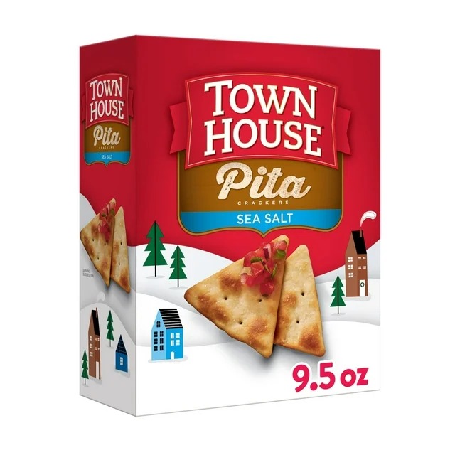 TOWN HOUSE PITA CRACKERS SEA SALT 9.5OZ The Gourmet Grocer
