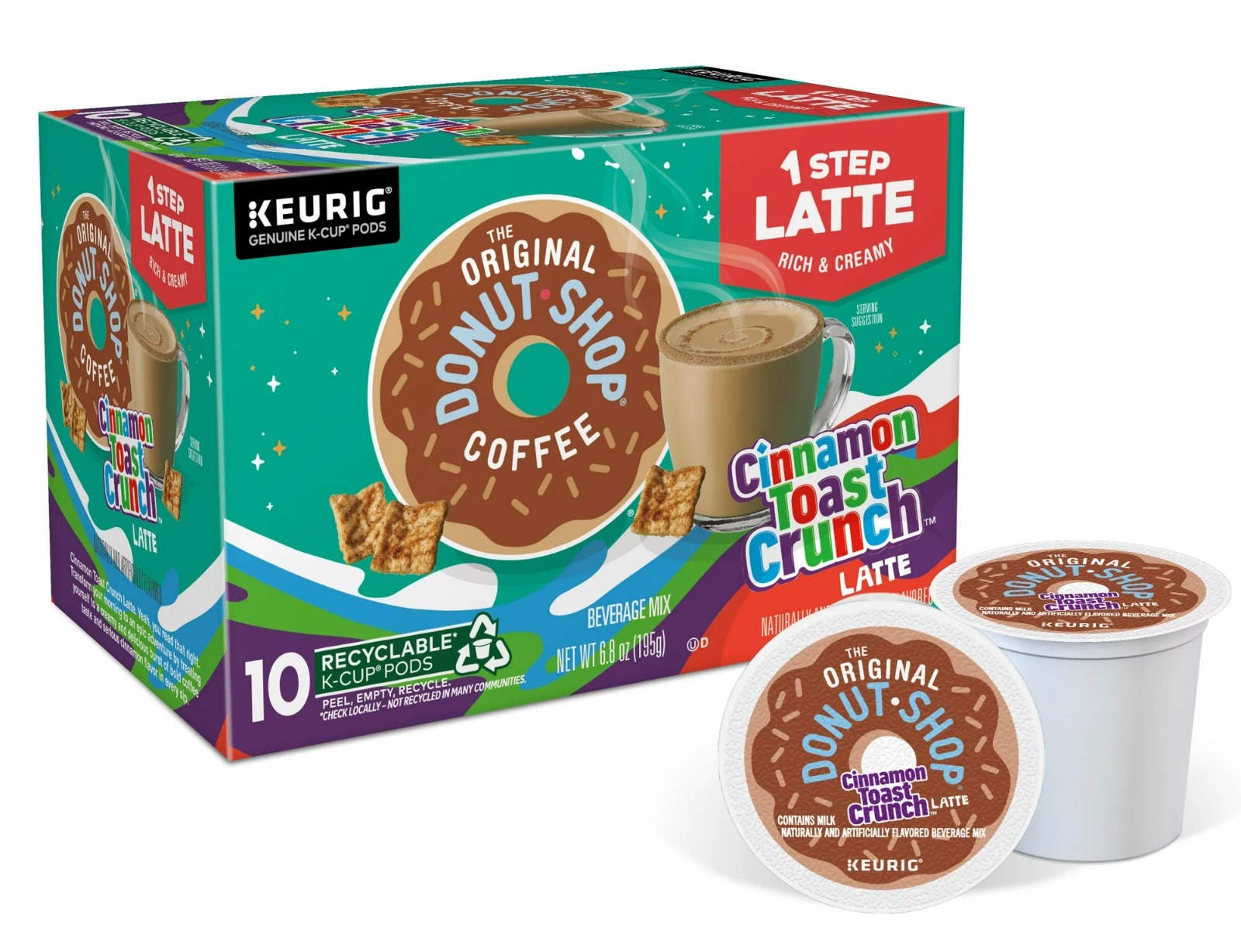 THE ORIGINAL DONUT SHOP CINNAMON TOAST CRUNCH LATTE 10CT KEURIG BOX 6.8OZ The Gourmet Grocer