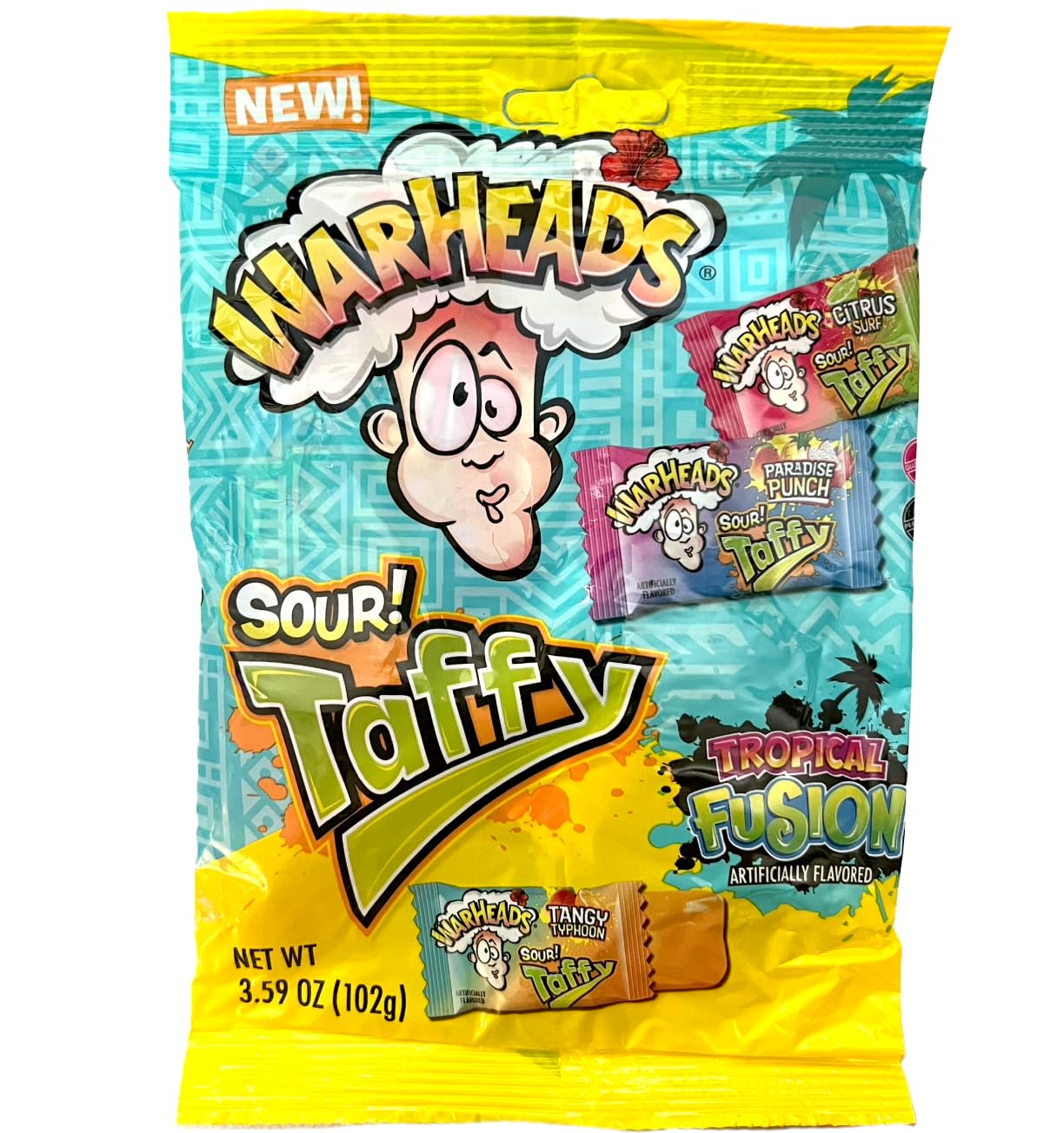 WARHEADS SOUR TAFFY TROPICAL FUSION 3.59OZ The Gourmet Grocer