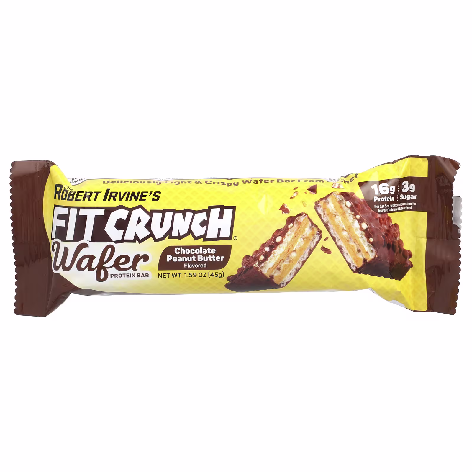 CHEF ROBERT IRVINE'S FIT CRUNCH WAFER CHOCOLATE PEANUT BUTTER PROTEIN BAR 1.59OZ