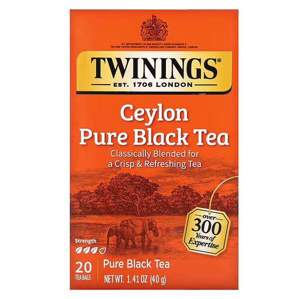 TWININGS CEYLON PURE BLACK TEA 20 PURE BLACK TEA BAGS 1.41OZ