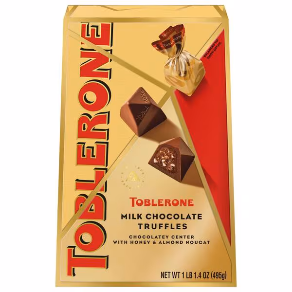 TOBLERONE MILK CHOCOLATE TRUFFLES CHOCOLATEY CENTRE WITH HONEY & ALMOND NOUGAT 1LB 1.4OZ